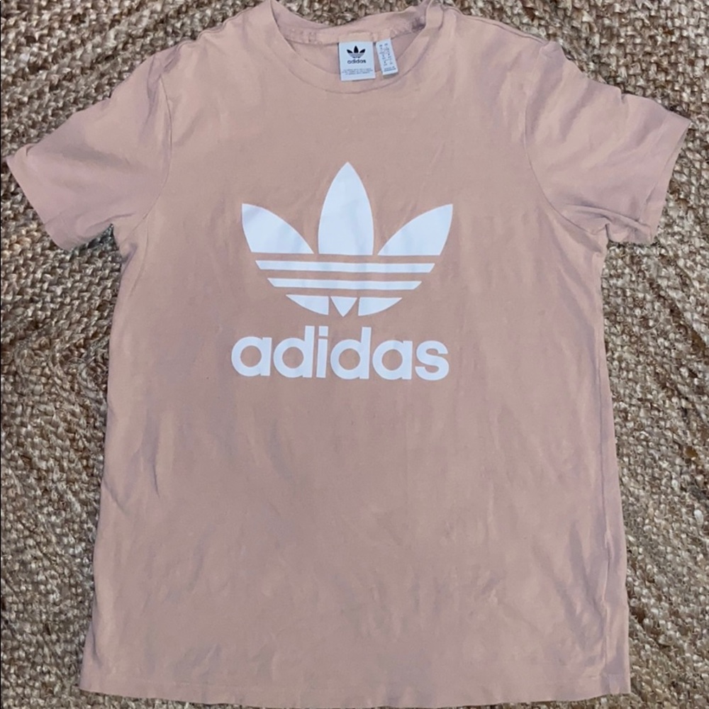 blush pink adidas shirt